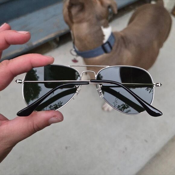 Ray-Ban Aviator Silver Mirrored Lenses and Metal Frame RB3025 Sunglasses. 55 21 - Picture 4 of 7